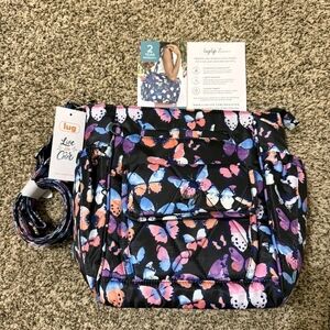 Lug Butterfly Print Crossbody Bag - Black Multi